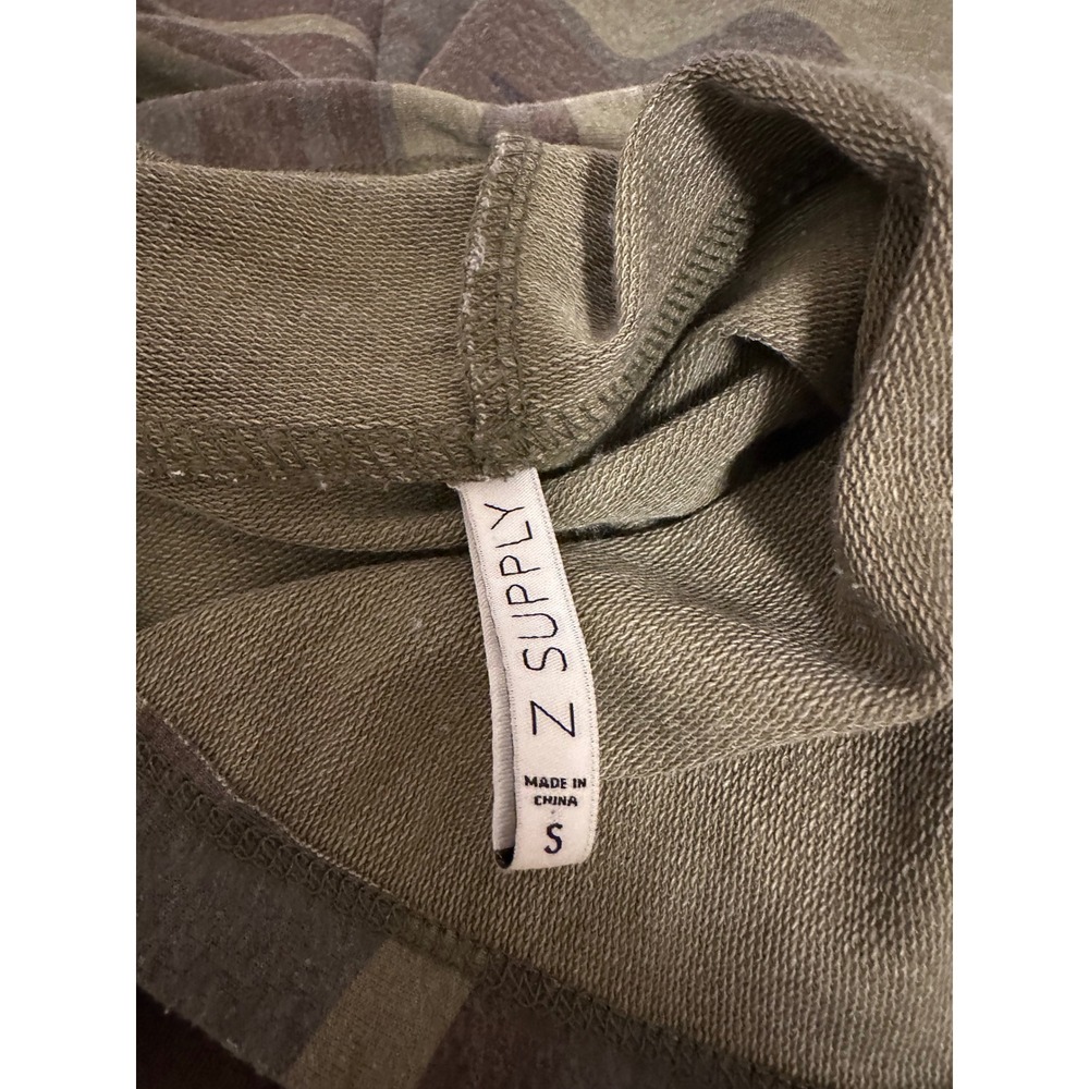 Z Supply Zip Up Hoodie Green and Brown Camouflage | Size Small - Picture 4 of 7